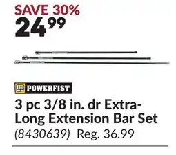 Princess Auto 3 pc 3/8 in. dr Extra-Long Extension Bar Set offer