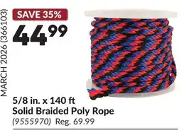 Princess Auto 5/8 in. x 140 ft Solid Braided Poly Rope offer