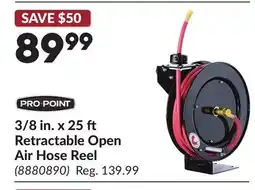 Princess Auto 3/8 in. x 25 ft Retractable Open Air Hose Reel offer