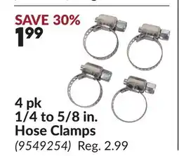 Princess Auto 4 pk 1/4 to 5/8 in. Hose Clamps offer