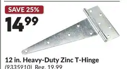 Princess Auto 12 in. Heavy-Duty Zinc T-Hinge offer