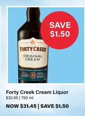 LCBO Forty Creek Cream Liquor offer