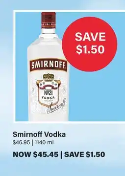 LCBO Smirnoff Vodka offer