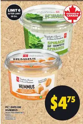 Loblaws PC DIPS OR HUMMUS offer