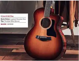 Long & McQuade TAYLOR 214CE-K SB PLUS offer