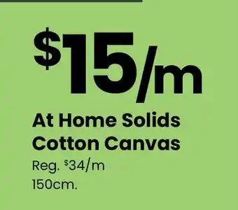 Fabricland At Home Solids Cotton Canvas offer