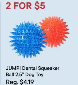 Petvalu JUMP! Dental Squeaker Ball 2.5 Dog Toy offer