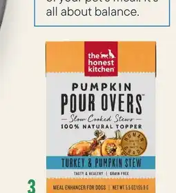 Petvalu The Honest kitchen pumpkin pour overs turkey & pumpkin stew dog food offer