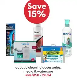 Petsmart Save 15% aquatic cleaning accessories, media & watercare offer