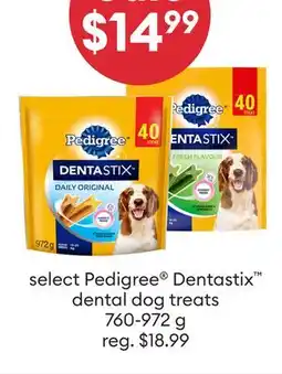 Petsmart Sale $14.99 select Pedigree Dentastix dental dog treats offer
