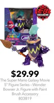 GameStop The Super Mario Galaxy Movie 5 Figure Series – Wonder Bowser Jr. Figure with Paint Brush Accessory offer