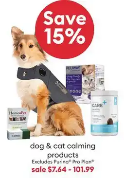 Petsmart Save 15% dog & cat calming products offer