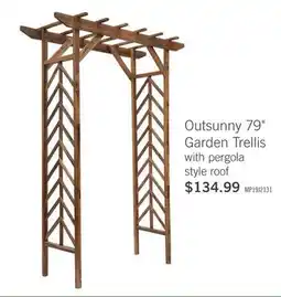 The Brick Outsunny 79 Garden Trellis, Wooden Arched Arbour With Pergola Style Roof offer