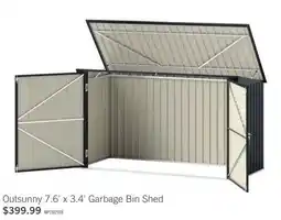 The Brick Outsunny 7.6 X 3.4ft Garbage Bin Shed With Lockable Doors And Openable Lid offer