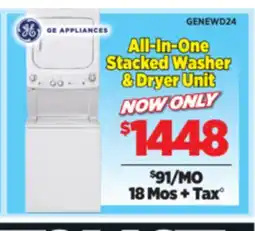 Surplus Furniture General Electric 27 Stacked Washer Dryer offer