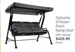 The Brick Outsunny 3-Person Porch Swing Chair with canopy offer