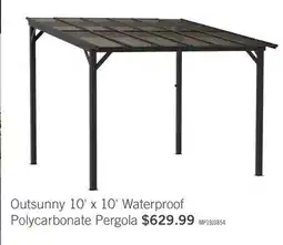 The Brick Outsunny 10' X 10' Pergola, Upf 50+ & Waterproof Polycarbonate Gazebo offer
