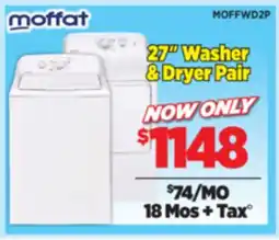 Surplus Furniture Moffat 27 White Washer and Dryer Pair offer