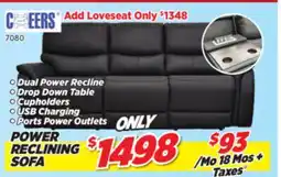 Surplus Furniture Bentley Black Power Reclining Sofa offer