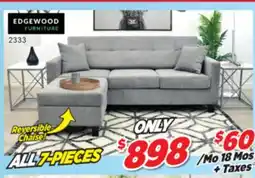 Surplus Furniture 7PC Package: Grey 2Pc Sofa & Ottoman offer