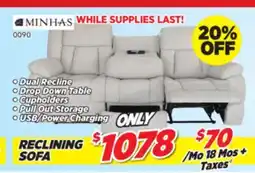 Surplus Furniture Bixler Fog Reclining Sofa offer