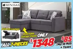 Surplus Furniture 7PC Package: Hugo Charcoal 2Pc Lounger offer