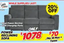 Surplus Furniture Barnsana Grey Power Reclining Sofa offer