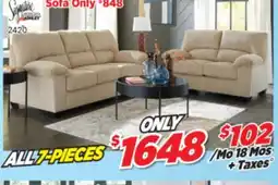 Surplus Furniture 7PC Package: Simplejoy Sand Sofa & Loveseat offer