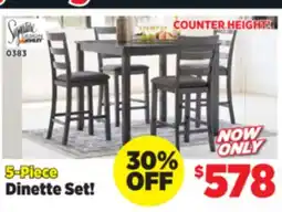 Surplus Furniture Bridson Grey Counter Height 5Pc Dinette offer