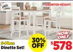 Surplus Furniture Gesthaven White Counter Height 5Pc Dinette offer