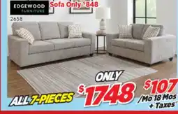 Surplus Furniture 7PC Package: Bradley Military Sofa & Loveseat offer