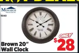 Surplus Furniture Brown 20 Diameter Wall Clock offer