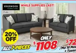 Surplus Furniture 7PC Package: Bergamo Charcoal Sofa & Loveseat offer