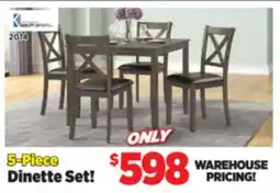 Surplus Furniture Julio Grey 5Pc Dinette offer