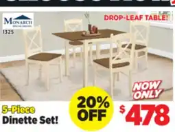 Surplus Furniture Cream/Oak 5Pc Dinette offer