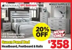 Surplus Furniture Derby Rustic Oak Queen Bed offer