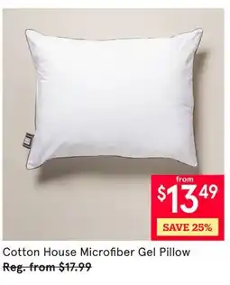Kitchen Stuff Plus Cotton House Microfiber Gel Pillow offer
