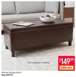 Kitchen Stuff Plus Whitney Storage Bench offer