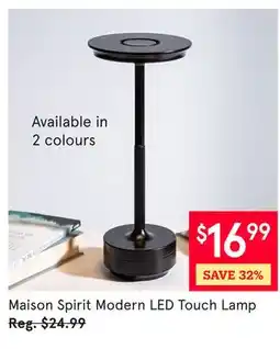 Kitchen Stuff Plus Maison Spirit Modern LED Touch Lamp offer
