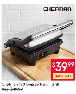 Kitchen Stuff Plus Chefman 180 Degree Panini Grill offer