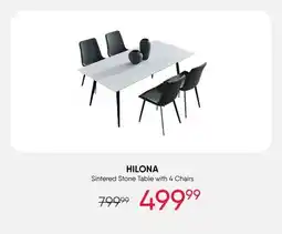 Meubles RD Hilona - Sintered Stone Table with 4 Chairs offer