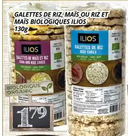Supermarché PA GALETTES DE RIZ, MAÏS OU RIZ ET MAÏS BIOLOGIQUES ILIOS offer