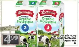 Supermarché PA LAIT PŪR FILTRE BIOLOGIQUE LACTANTIA | Organic Milk offer