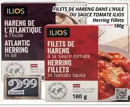 Supermarché PA FILETS DE HARENG DANS L'HULE OU SAUCE TOMATE ILIOS | Herring Fillets offer