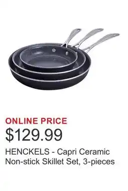 Costco HENCKELS - Capri Ceramic Non-stick Skillet Set, 3-pieces offer