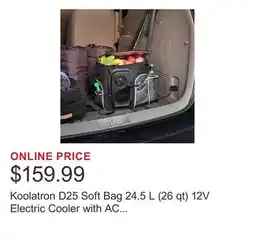 Costco Koolatron D25 Soft Bag 24.5 L (26 qt) 12V Electric Cooler with AC Adapter offer