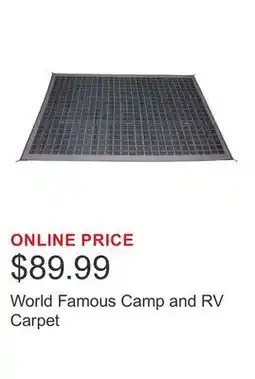 Costco World Famous Camp and RV Carpet offer