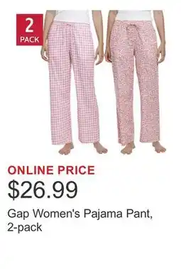 Costco Gap Women's Pajama Pant, 2-pack offer
