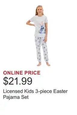 Costco Licensed Kids 3-piece Easter Pajama Set offer