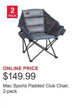 Costco Mac Sports Padded Club Chair, 2-pack offer